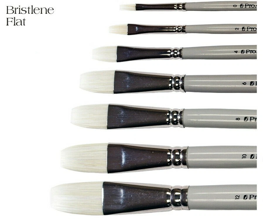 Pro Arte Bristlene Series D - Synthetic Hog Brush - Vegan / Cruelty Free - FLAT