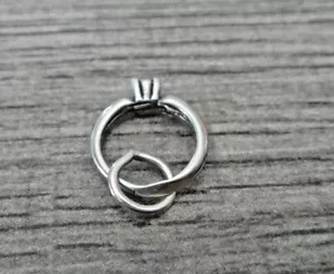 Sterling Silver 3D 10x12mm Wedding Engagement Solitaire Ring Charm - Picture 1 of 3