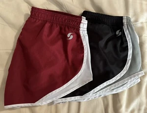 Lot Of 2 Sofee Girls Size XL Low Rise Maroon Black Shorty Shorts EUC - Picture 1 of 11