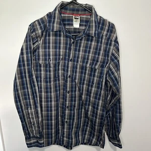 Camicia uomo The North Face taglia media blu/grigio manica lunga a quadri con bottoni - Foto 1 di 5