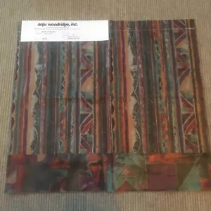 Decorative Wyngard Fabric Cuts. Geometric colorful patterns. "Madera" 8 pcs. - Picture 1 of 12