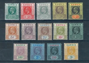 Gambia 1909 Edward VII colours changed full set of stamps. Mint. Sg 72-85 - Picture 1 of 2