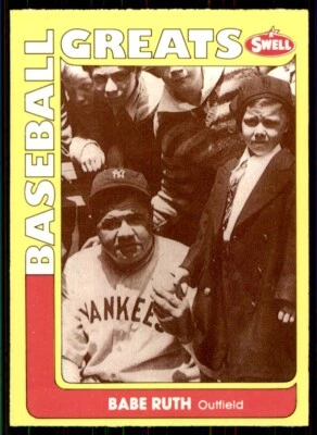 1991 SWELL BASEBALL GREATS - #124 BABE RUTH NEW YORK YANKEES - Image 1 of 2