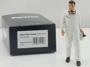 Fabricación de figuras Hans Herrmann para CMC Mercedes W 196 1:18 ¡como NUEVO! EMBALAJE ORIGINAL 1704-0 - Imagen 1 de 4