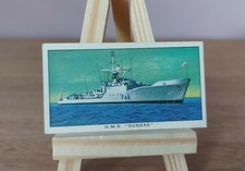 SHIPS OF THE BRITISH NAVY #12 ROYAL NAVY H.M.S DUNDAS KELLOGG CARDS