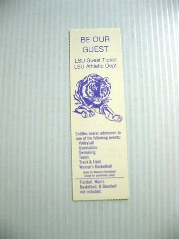 VINTAGE SELDOM SEEN LSU GUEST TICKET GYMNASTICS VOLLEYBALL ++ NO EXPIRATION DATE Cover