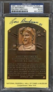 Lou Boudreau, Cleveland Indians—Hall of Fame Yellow Plaque Autographed—PSA/DNA - Picture 1 of 1