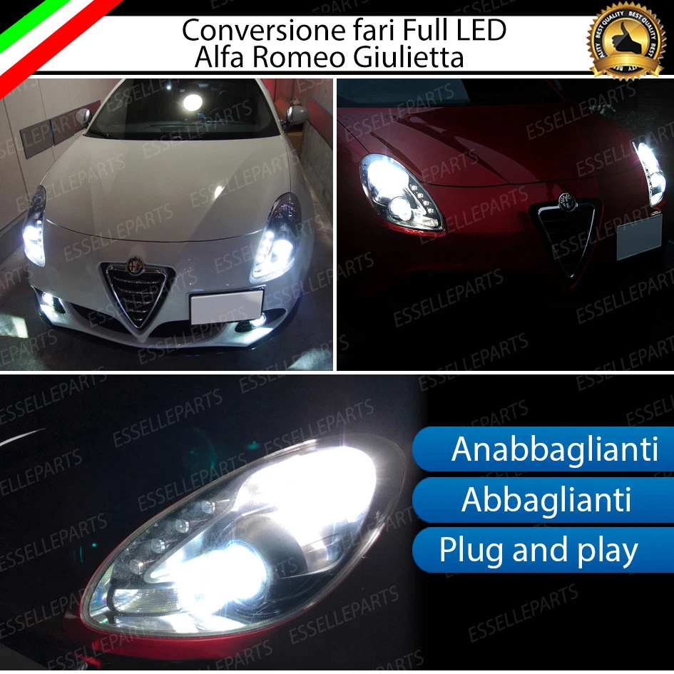 KIT FARI FULL LED ALFA ROMEO GIULIETTA ANABBAGLIANTI + ABBAGLIANTI 22000 LUMEN