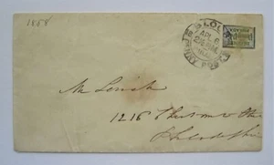 15L14 Penny Post 1858 Blood's Despatch Scarce both CDS & acid tied on cover - Picture 1 of 2