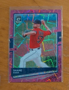 2020 Donruss Optic Pink Velocity #125 Shane Bieber/199 Prizm Indians - Picture 1 of 2