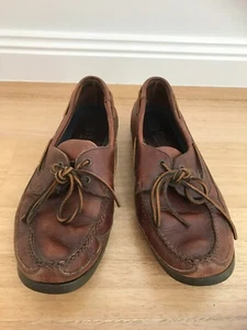 GUC Mens Chatham deck shoes boating marine beach brown leather size 46 12 - Picture 1 of 9