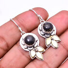 Copper Black Turquoise 925 Sterling Silver Two Tone Flower Earring 1.64" E37