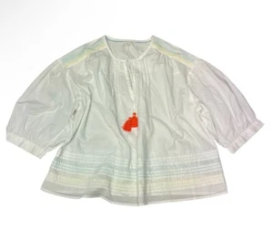 Per Una Women’s Blouse Sz 20 Cotton Boho Smock EUC Tassles Q4 - Picture 1 of 10