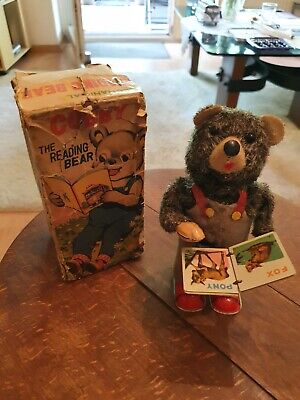 Cubby The Reading Bear, Alps Japan 1950er, Mit Originalkarton • 7.16€