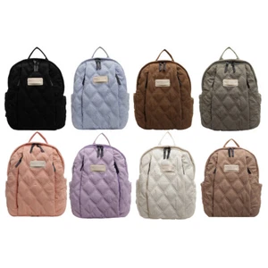 Quilted Cotton Backpack Women Large Capacity Knapsack Zipper Book Bag Travel Bag - Picture 1 of 36