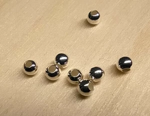 925er Sterling Silber - Quetschperlen - Perlen. Hohlkugeln. 2,5mm -  20 Stück - Picture 1 of 3