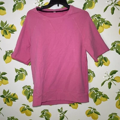 Lululemon 衬衫女式 Brier Rose 棉法国 Terry Swift T 恤 8 码 — 第 1/4 张图片