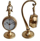 Horloge de table ancienne en laiton de forme arrondie faite à la main pour décoration de bureau à domicile cadeau