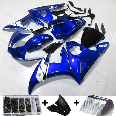 Fairing Kit w/ Bolt Screws For Yamaha YZF R6 2003 2004 & YZF R6S 2006-2009 ABS - Imagem 1 de 4