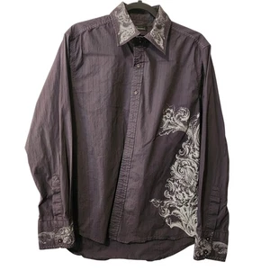 7 Diamonds Mens Dark Gray Long Sleevel Shirt Size Large Western - Picture 1 of 11