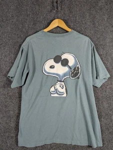 1990s Vintage Snoopy T-Shirt Joe Cool Mens XL Peanuts Single Stitch - Picture 1 of 11