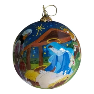 Pier 1 Imports Li Bien 2009 Krippe handumgekehrt bemalt Ornament 4 Zoll - Bild 1 von 7