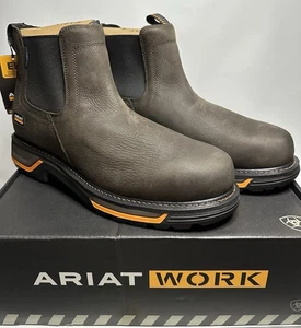 Ariat Hombres Big Rig Chelsea Impermeable Hierro Café Botas de Trabajo 10042545 Talla 17 EE - Imagen 1 de 7