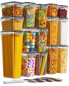 15 Pack Airtight Food Storage Containers with Lids, Kitchen Pantry Organizers... - Picture 1 of 7