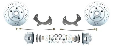 Fits 1957-1972 Full Size Ford Disc Brake Kit w/Drilled & Slotted Rotor DBK5772LX - Изображение 1 из 4