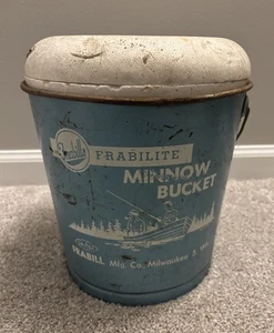 FRABILLS_1960's Minnow Frabilite Bucket_Light Blue_Frabil Mfg, Milwaukee, WI - Bild 1 von 9