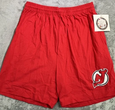 Pantalones Cortos Atléticos New Jersey Devils Vintage Años 90 Juveniles Talla XL Rojo 100% Algodón EE. UU. Foto 1 de 4