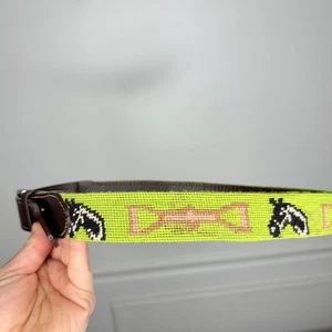 Cinturón de cuero verde ecuestre caballo y broca punta de aguja 30 pulgadas  - Imagen 1 de 5