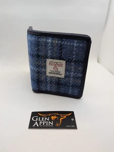 Tarjetero Harris Tweed 'Lewis' - Azul Claro Cheque Estilo Patrimonio *Leer - Imagen 1 de 6