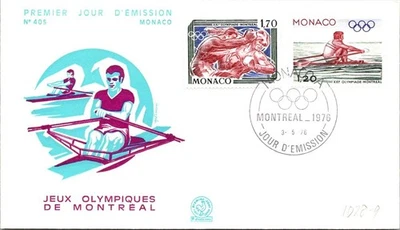摩纳哥 FDC 1976 SC #1078-9 蒙特利尔奥运会 - J21053 — 第 1/2 张图片