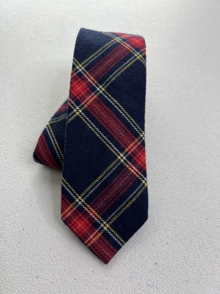 Corbata ajustada Bar III azul, rojo, amarillo patrón a cuadros 100 % algodón nueva sin etiquetas Foto 1 de 4