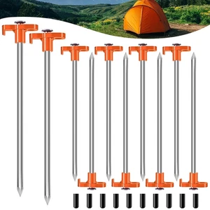 10 Stück Zeltpfähle Schwerlast Camping Zeltpfähle 7 Zoll rostfrei Metall Zeltheringe - Bild 1 von 6