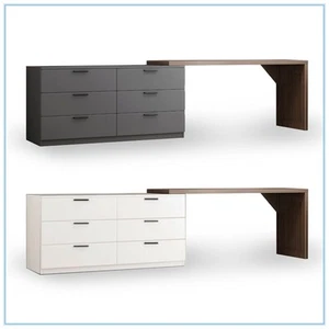 Foret Luxurious Office Desk Extendable L-shape Home Study Lowboy Storage Cabinet - Picture 1 of 21