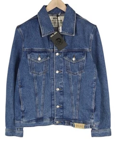 DIESEL Nhill-C1 Men Men Jacket L Trucker Washed Effect Buttoned - Picture 1 of 11