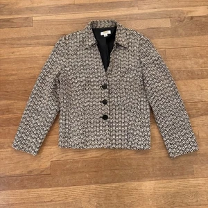 Talbots brown tan three button blazer jacket size 14P b27 - Picture 1 of 4