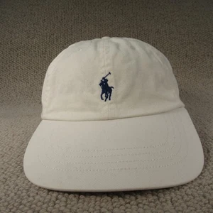 Herren Polo Ralph Lauren Baseball Cap weiß mit blau Pony Mütze Einheitsgröße verstellbar - Bild 1 von 13