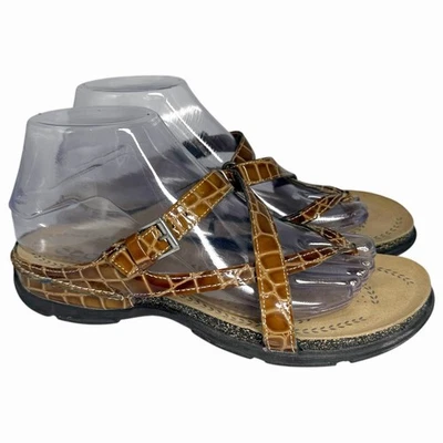 Sandalias de Tanga para Mujer ECCO Marrón Cuero Tirantes Cómodas Talla 37 EE. UU. 6 Resort Foto 1 de 4