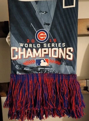 Bufanda de jugador Kris Bryant campeones de la Serie Mundial 2016 de los Chicago Cubs NUEVA MLB Foto 1 de 4