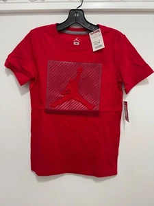 Jordan Embossed Big Logo Red/Gray T-shirt Kid Size - Picture 1 of 2