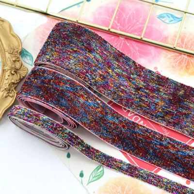 9m Brillant Velours Ruban Simple Visage Sequin Pente Couleur Bord Sangle DIY Art - Photo 1/4