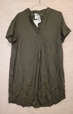 Blusa túnica verde manga corta H&M para mujer talla 6 nueva Foto 1 de 4