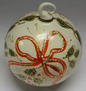 Peter Priess Christmas Handpainted Blown Glass Christmas Ribbon (Gold) - Picture 1 of 1