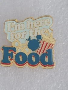 DISNEY PIN I'M HERE FOR THE FOOD PRETZEL ICE CREAM POPCORN 1 PIN AS SHOWN - Picture 1 of 1