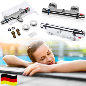 Badewannenarmatur Mischbatterie Thermostat Wannenbatterie Aufputz Dusche Modern - Bild 1 von 29