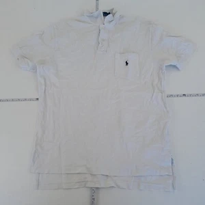Ralph Lauren Polo Shirt Large White Mens Collared Little Pony Pocket - Picture 1 of 12
