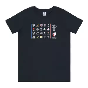 Rugby World Cup 2023 T-Shirt Kid's 20 Unions Event Top - New - Picture 1 of 3